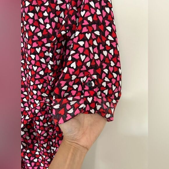 Loft Hearts Long Sleeves Belted Dress - Picture 6 of 11